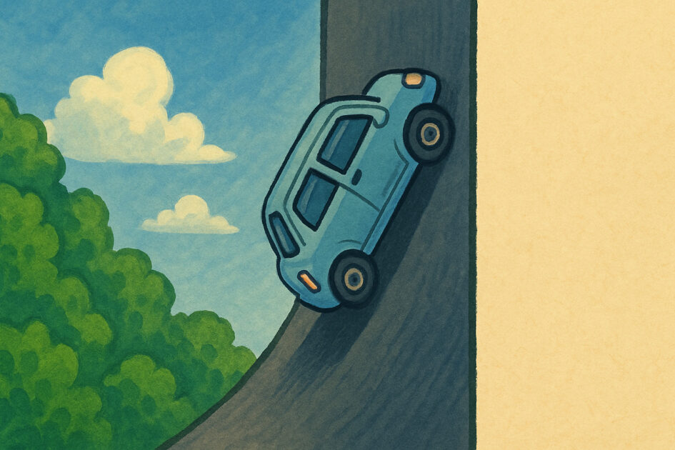 直角に近い傾斜の坂の夢